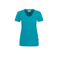 Hakro Damen-V-Shirt Performance, Farbe smaragd, Größe 4XL