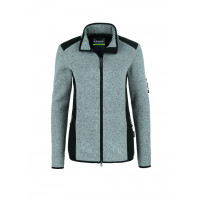 Hakro Damen-Strickfleecejacke Churchill, Farbe dunkelgrau meliert, Größe L