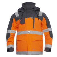 FE-Engel EN 20471 Parka Shell Jacke, 1000-928, Farbe Orange/Grau, Größe 3XL