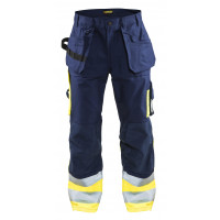 Blåkläder Bundhose High Vis Kl.1, 15291370, Farbe Marineblau/Gelb, Größe D108