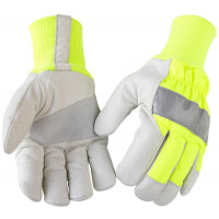 Blåkläder Handschuh Handwerk High Vis, 22403930, Farbe Gelb/Grau, Größe 8