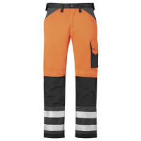 Snickers Workwear High-Vis Arbeitshose, Klasse 2, 3333, Farbe High Visibility Orange/Muted Black, Größe 112