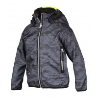 Snickers Workwear Junior Soft Shell Jacke, 7506, Farbe Steel Grey/High Visibility Yellow, Größe 98/104