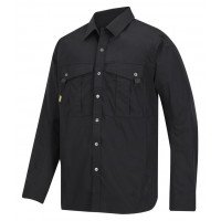 Snickers Workwear Rip-Stop Langarm-Arbeitshemd, 8508, Farbe Black, Größe XS