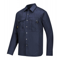 Snickers Workwear Rip-Stop Langarm-Arbeitshemd, 8508, Farbe Navy/Base, Größe XS