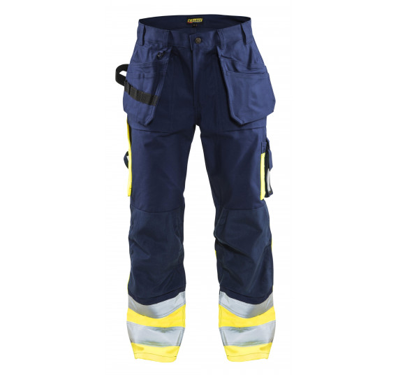 Blåkläder Bundhose High Vis Kl.1, 15291370, Farbe Marineblau/Gelb, Größe D108