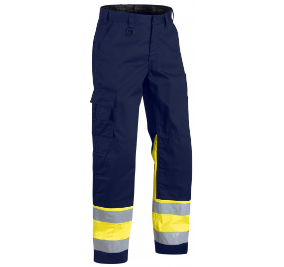 Blåkläder High Vis Bundhose Kl. 1, 15641811, Farbe Marineblau/Gelb, Größe C46