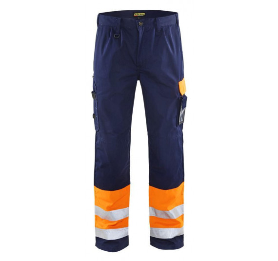 Blåkläder Bundhose High Vis Kl. 1, 15841860, Farbe Orange/Marineblau, Größe C50