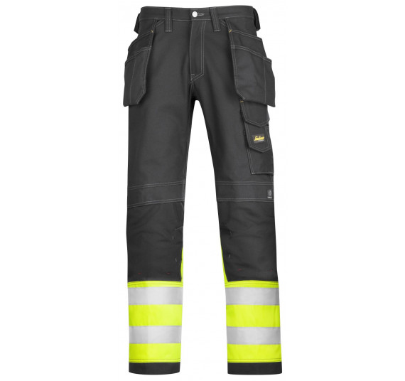 Snickers Workwear High-Vis Baumwoll-Arbeitshose mit HP, Klasse 1, 3235