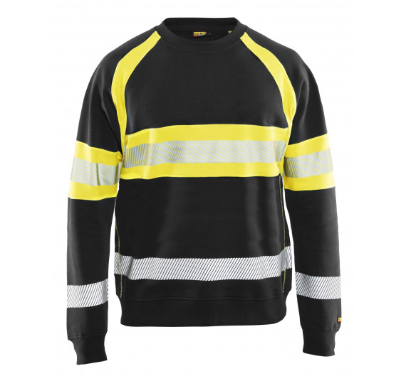 Blåkläder Highvisibility sweatshirt class 1, 33591158, Farbe Schwarz/Gelb, Größe L