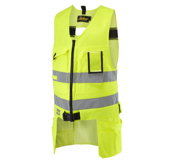 Snickers Workwear High-Vis Handwerker Werkzeugweste, Klasse 2, 4233, Farbe High Visibility Yellow/Base, Größe L Regular