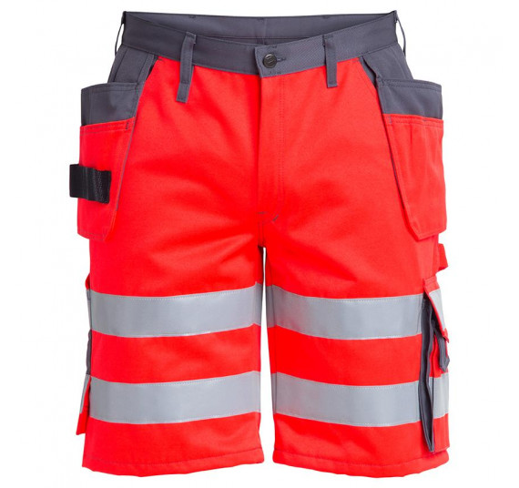 FE-Engel EN 20471 Shorts M/ Holsterta., 6502-770, Farbe Rot/Grau, Größe 60