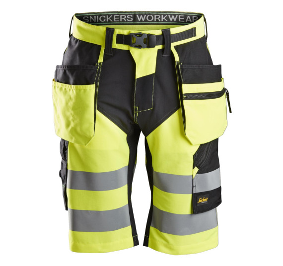 Snickers Workwear FlexiWork, High-Vis Shorts+ Holstertaschen Klasse 1, 6933
