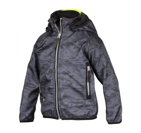 Snickers Workwear Junior Soft Shell Jacke, 7506, Farbe Steel Grey/High Visibility Yellow, Größe 134/140