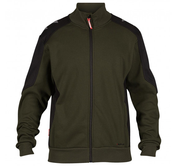FE-Engel Galaxy Sweat Cardigan M/Kragen, 8830-233, Farbe Forest Green/Schwarz, Größe L